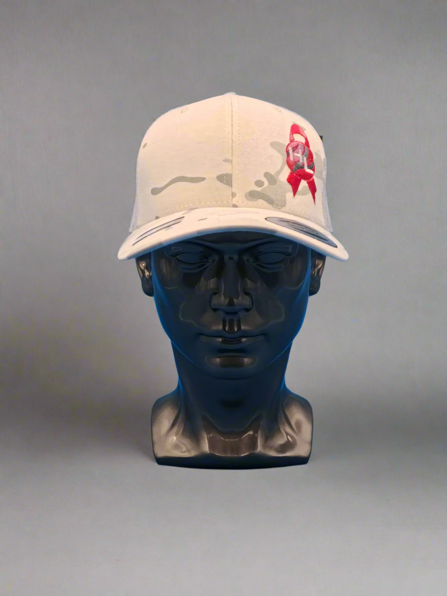 White Camo Brest Cancer Hat